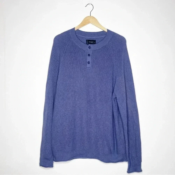 Lucky Brand Ribbed Henley Sweater Size Medium - Picture 1 of 6